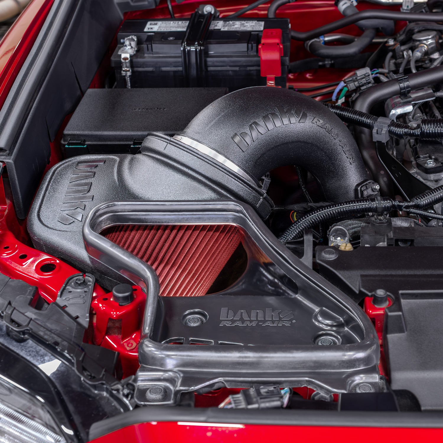Banks Ram-Air Intake 42291 installed in a 2024 Toyota Tacoma 2.4L i-FORCE engine bay
