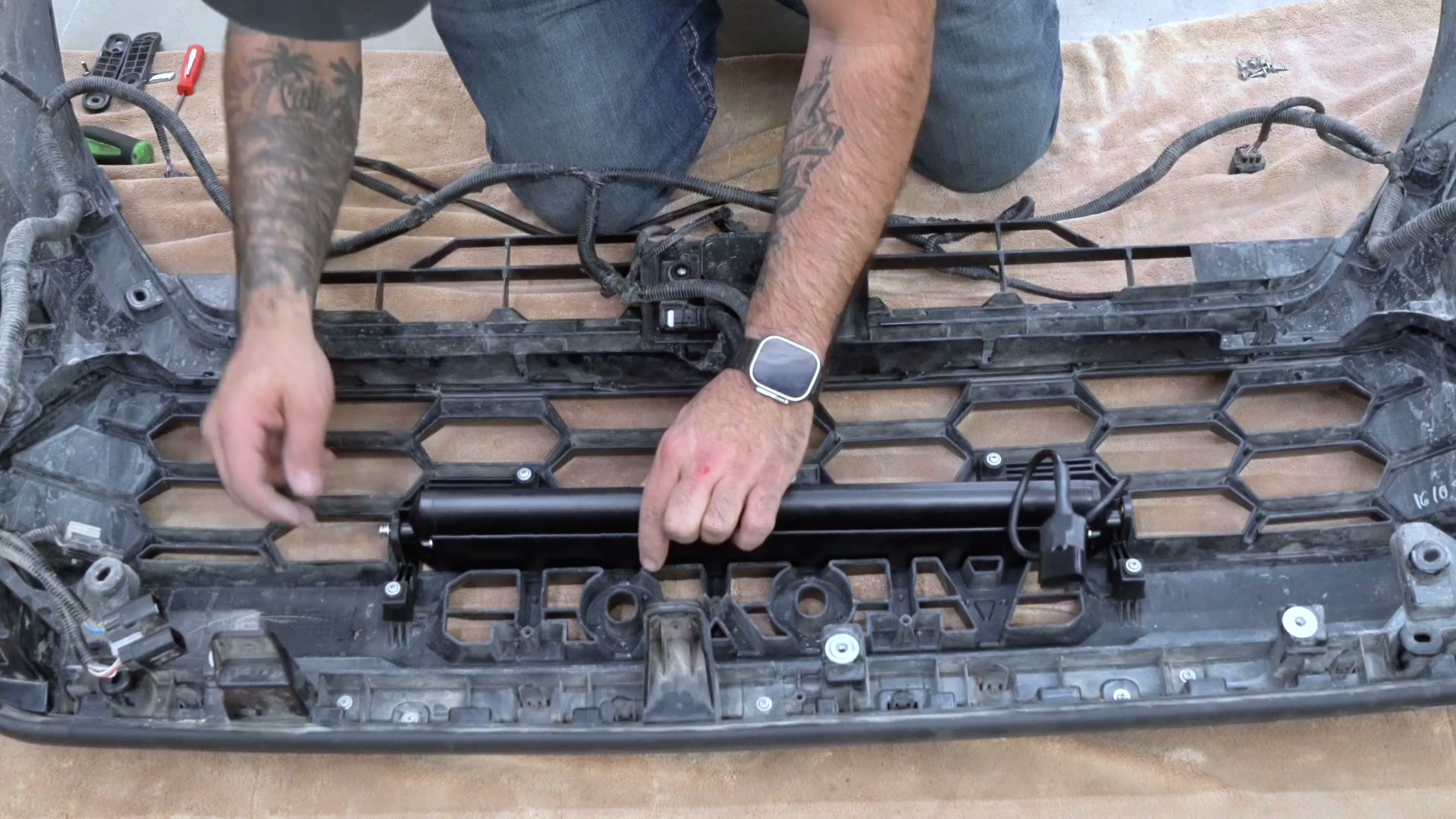 Triple-R Linear-18 Elite Plus seated in grille brackets