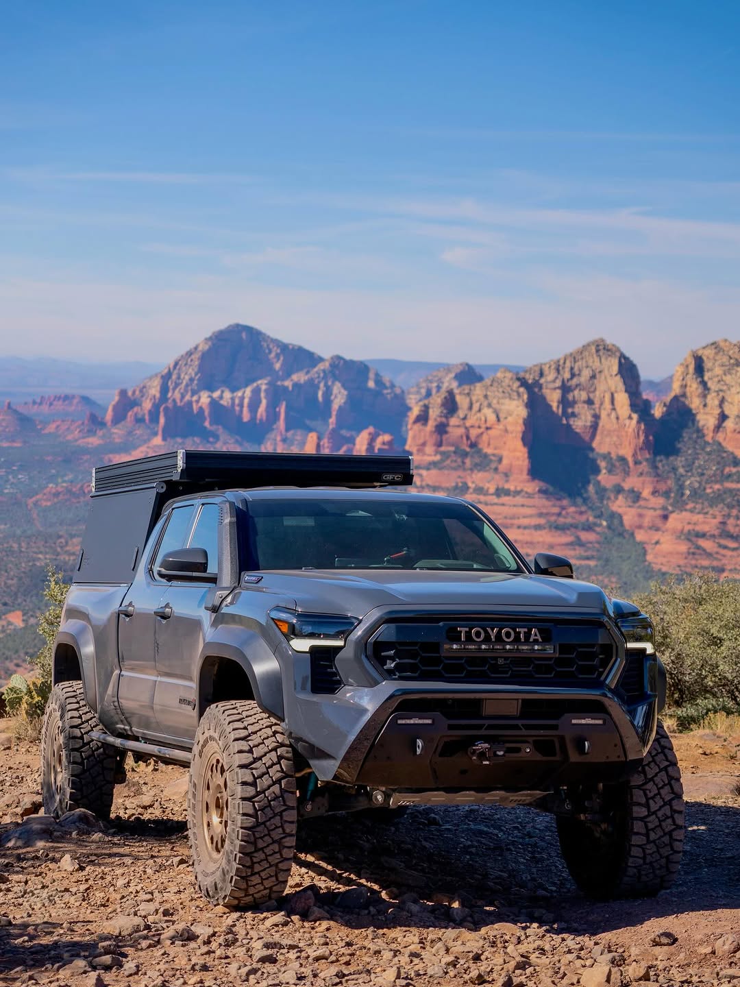 Tacoma on portal axles crawling Sedona slickrock